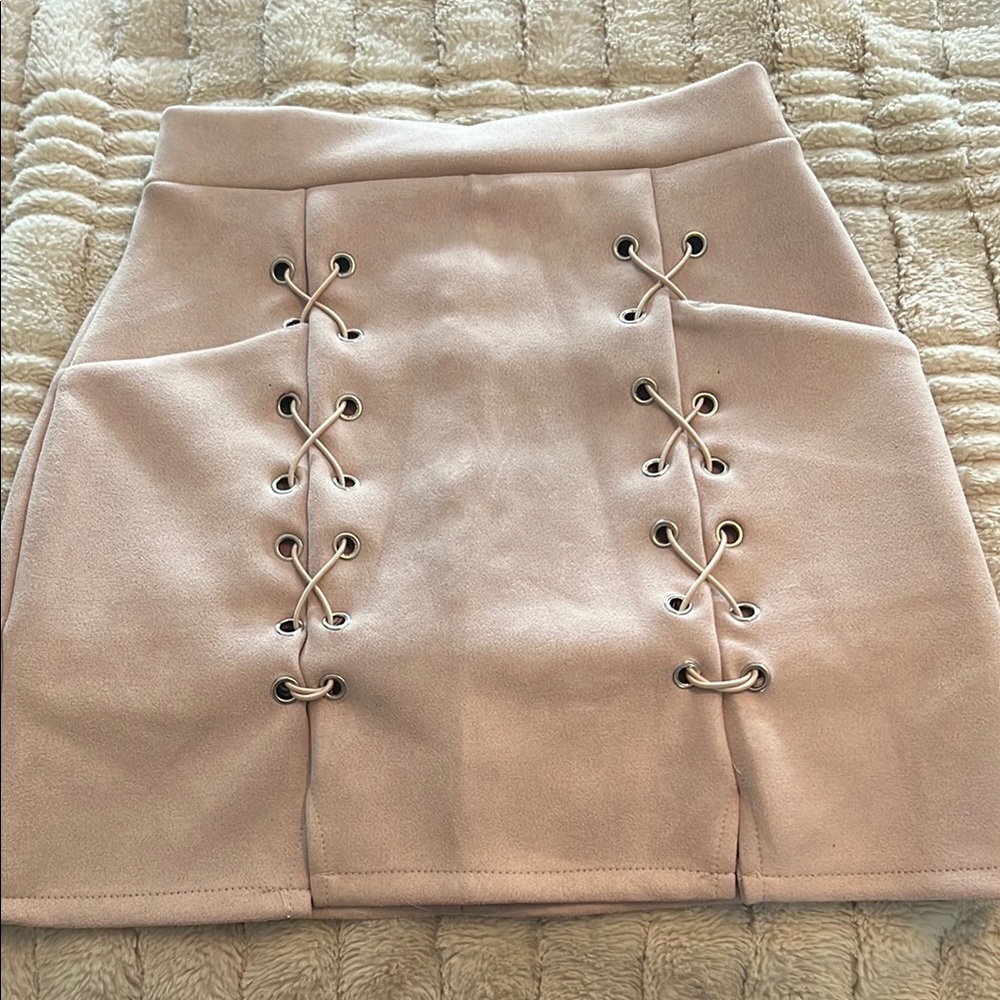 Pink Lace-Up Women's Skirt